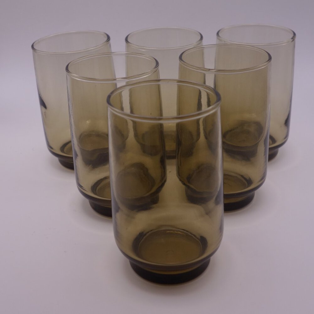 Vintage Set of Six(6) Dominion Glass Colored Glasses